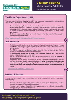 7 Minute Briefing on the Mental Capacity Act